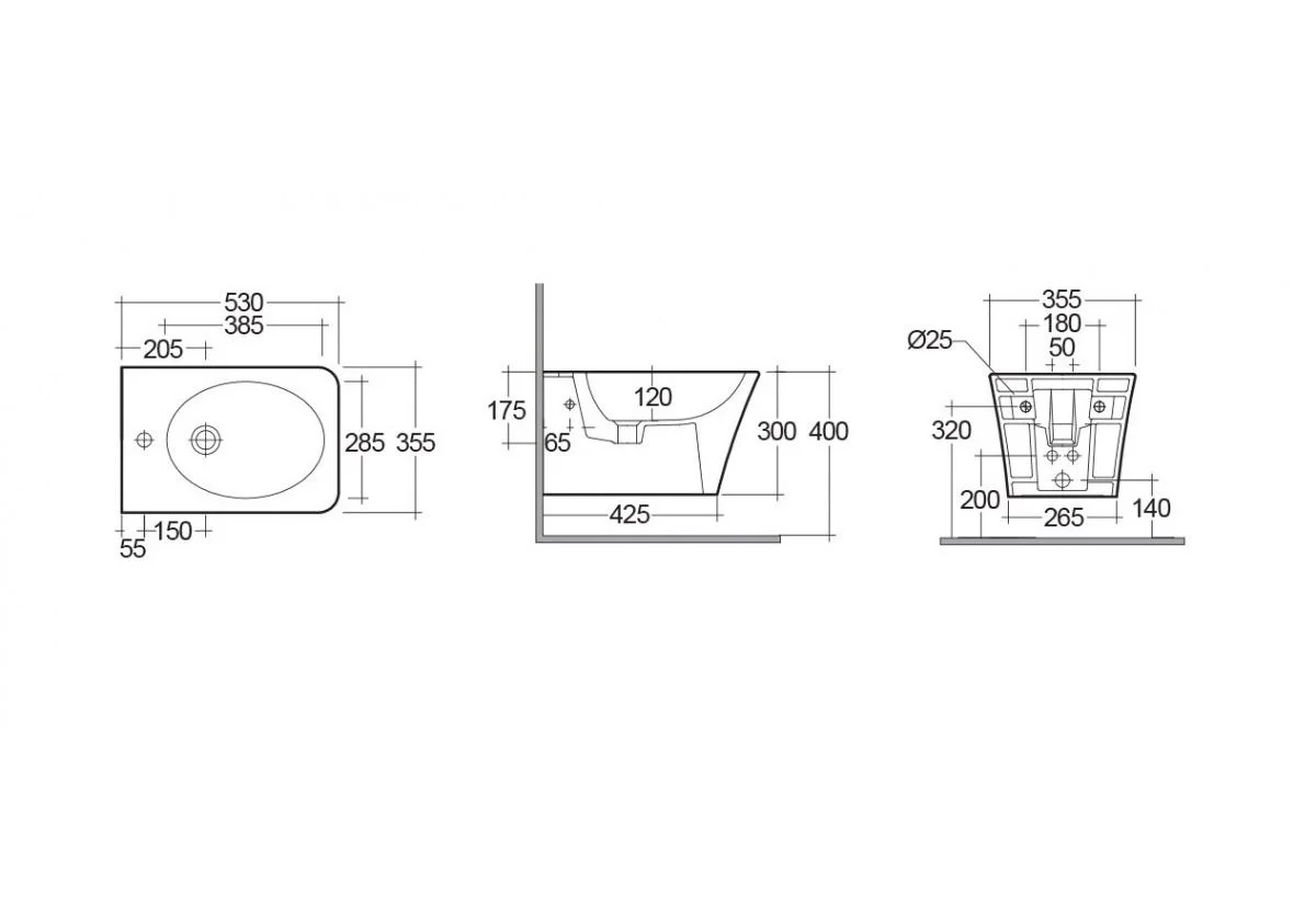 Приобрести биде подвесное rak ceramics opulence