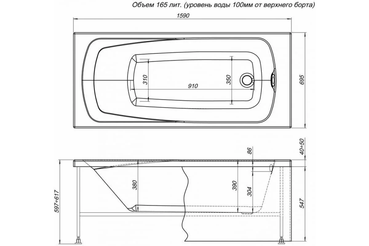 Приобрести aquanet фронтальная панель для ванны roma 160 см, белая