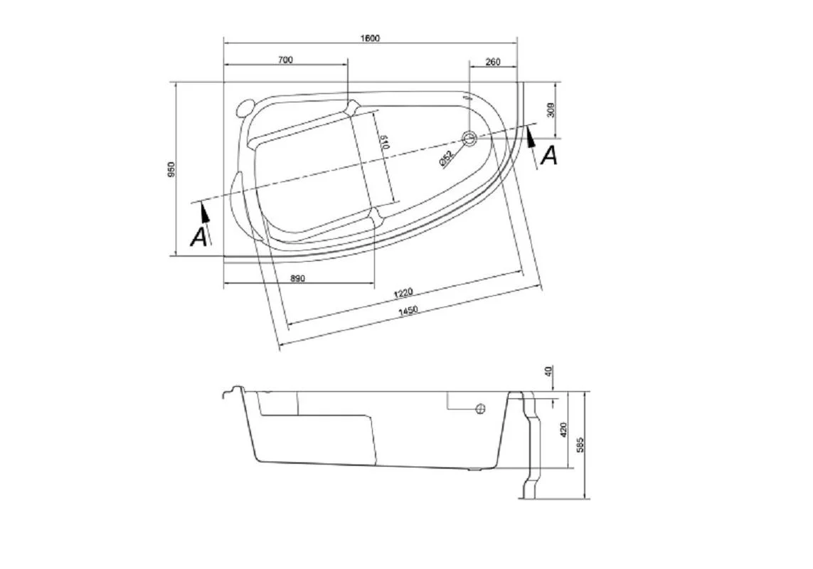 Приобрести акриловая ванна cersanit joanna 160x95 см левая