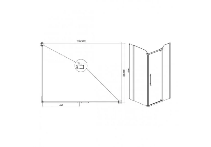 Приобрести душевое ограждение sole quadro 120х90 см хром/прозрачное