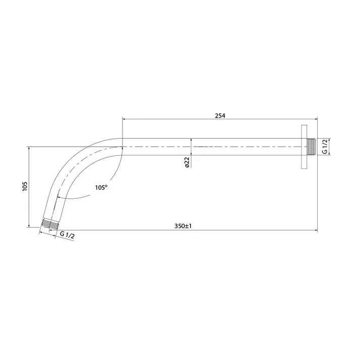 Приобрести iddis кронштейн верхнего душа, 350мм, хром 001sb35i61