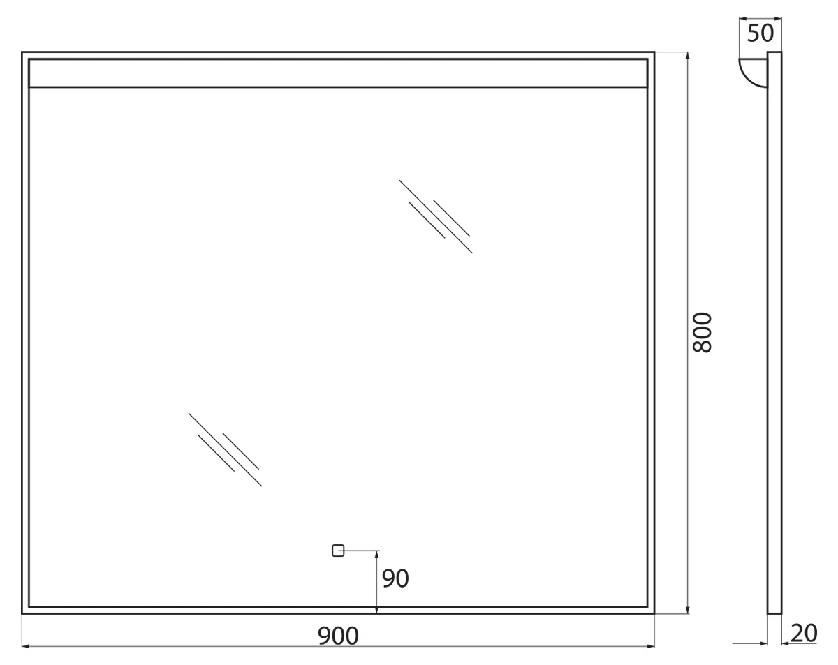 Приобрести belbagno зеркало 90х80 см spc-uno-900-800-tch