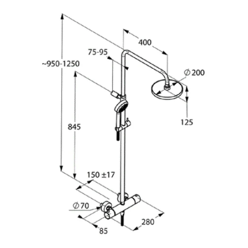 Приобрести kludi душевая система для душа logo dual shower system с термостатом, хром 6809505-00
