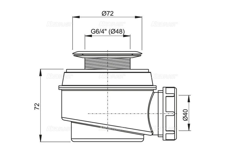 Приобрести сифон для душевого поддона alcaplast a46-50