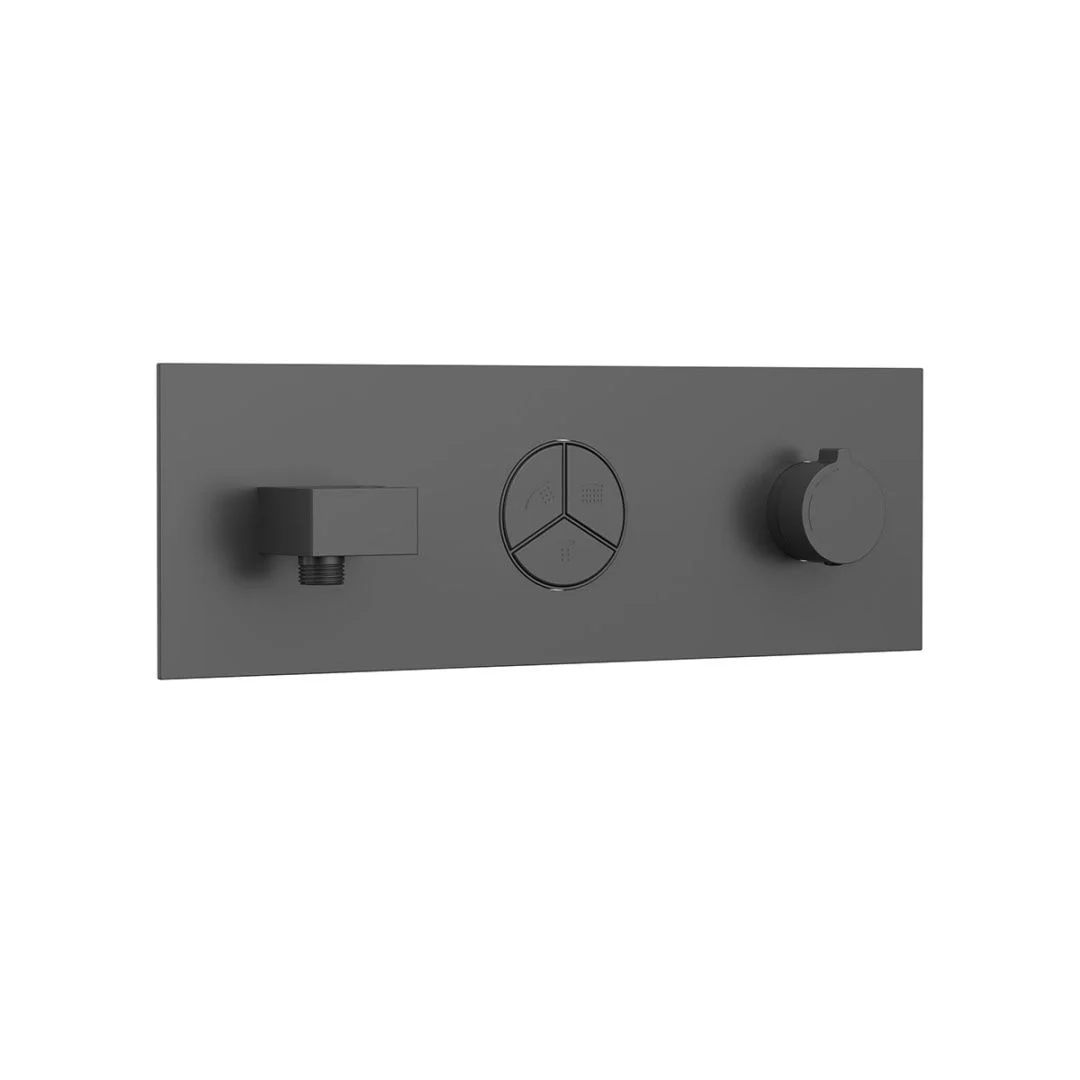 Приобрести vincea встраиваемая душевая система с термостатом, оружейная сталь vsfw-432t1gm