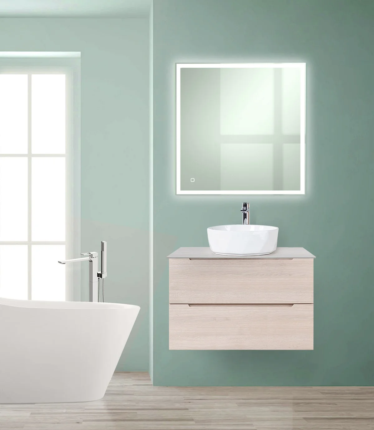 Приобрести belbagno зеркало 75х80 см spc-grt-750-800-led-tch