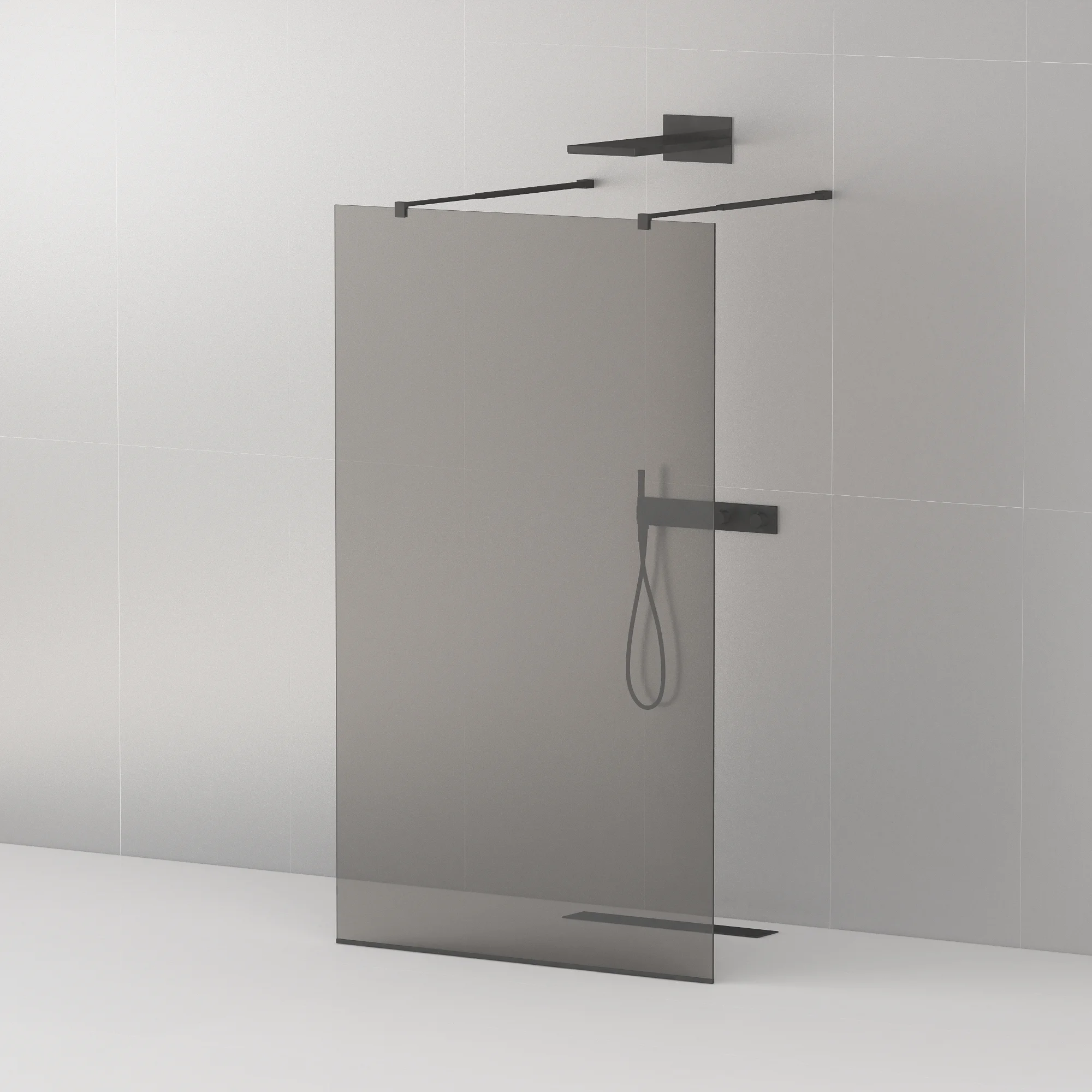 Приобрести cezares душевая перегородка liberta 100 см, черный\серый liberta-l-2-100-gr-nero