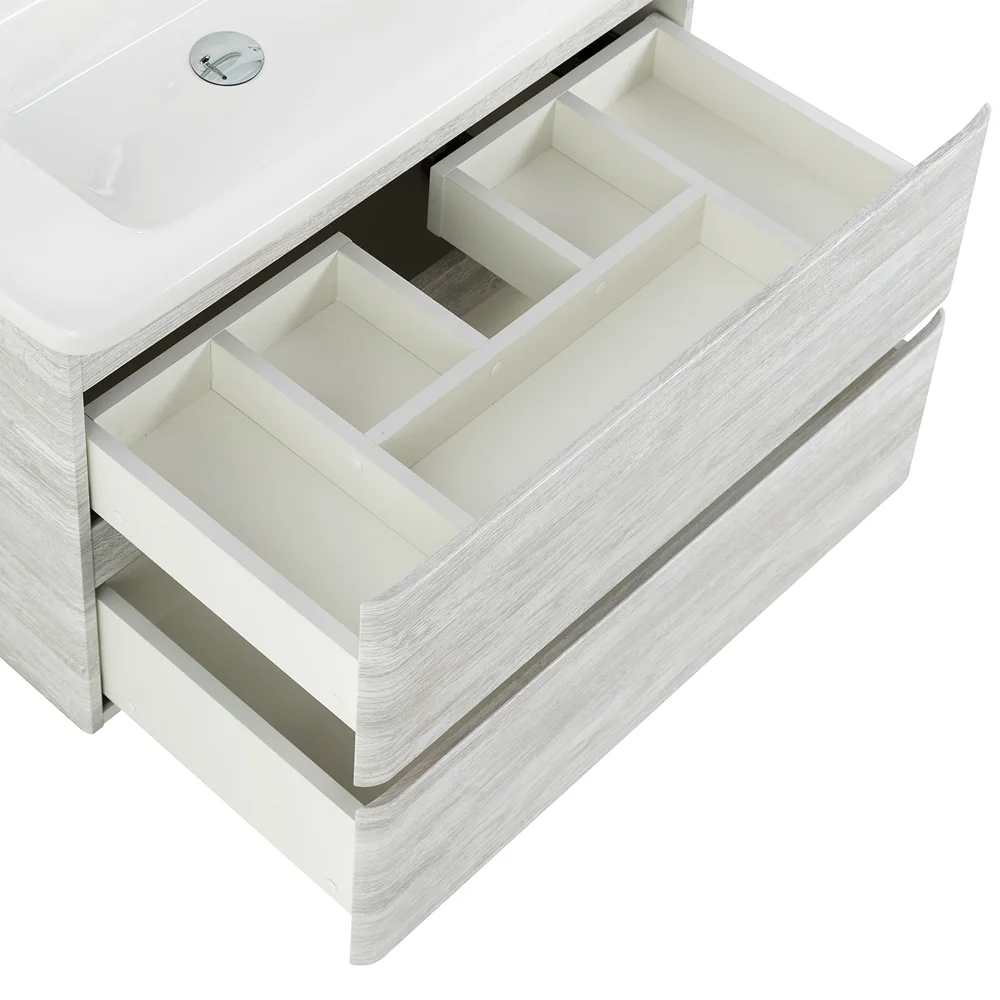 Приобрести belbagno тумба с раковиной albano-cer 80 см, подвесная rovere vintage bianco, белая раковина