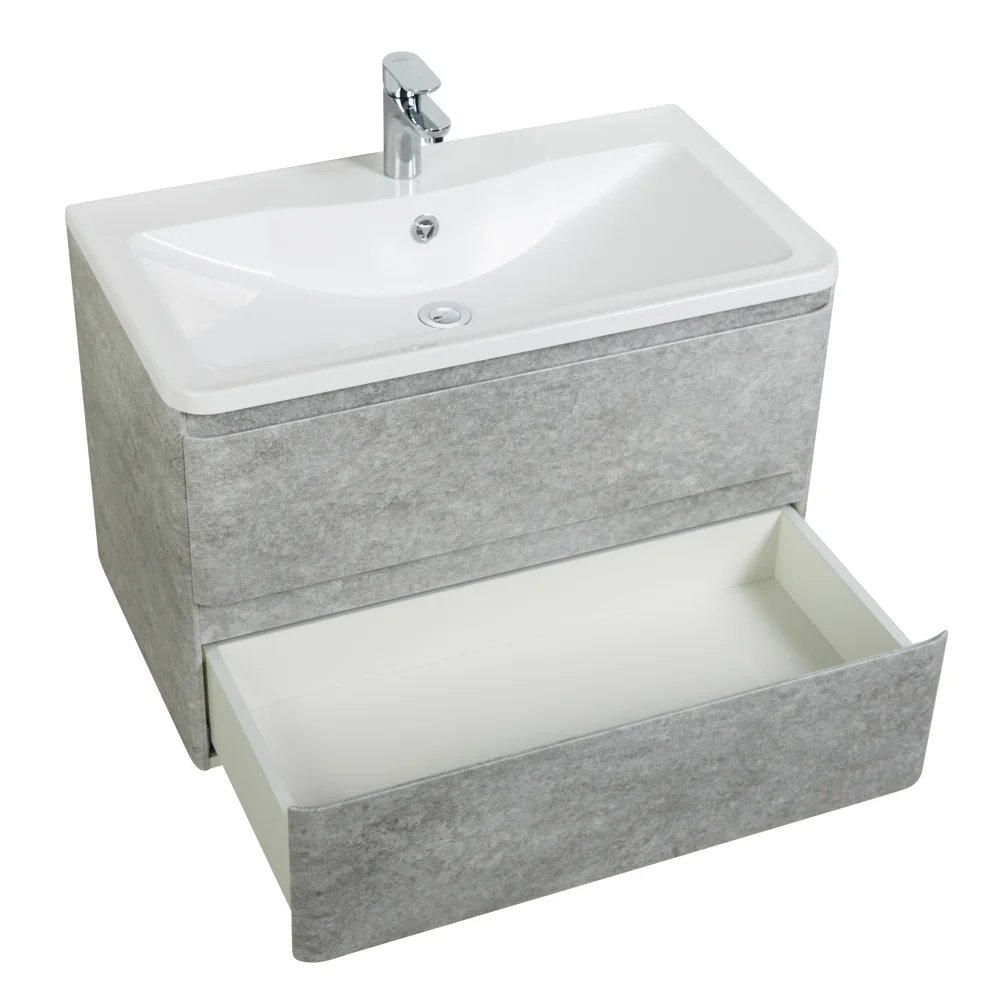 Приобрести belbagno тумба с раковиной albano 80 см, подвесная cemento verona grigio, белая раковина