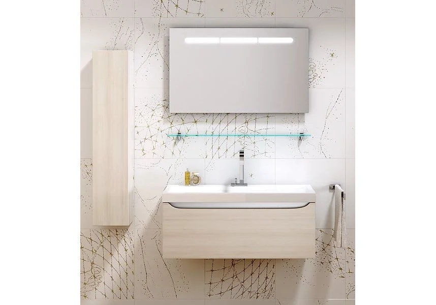 Приобрести тумба подвесная с раковиной aqwella verona 100 см ver.01.10/а, акация