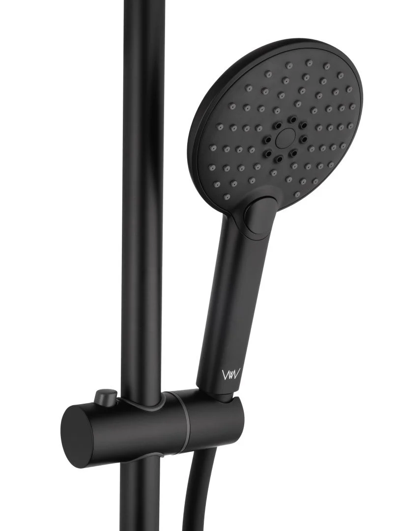 Приобрести смеситель для ванны с душевым гарнитуром wonzon & woghand alfa, черный матовый (ww-ae3205-mb)