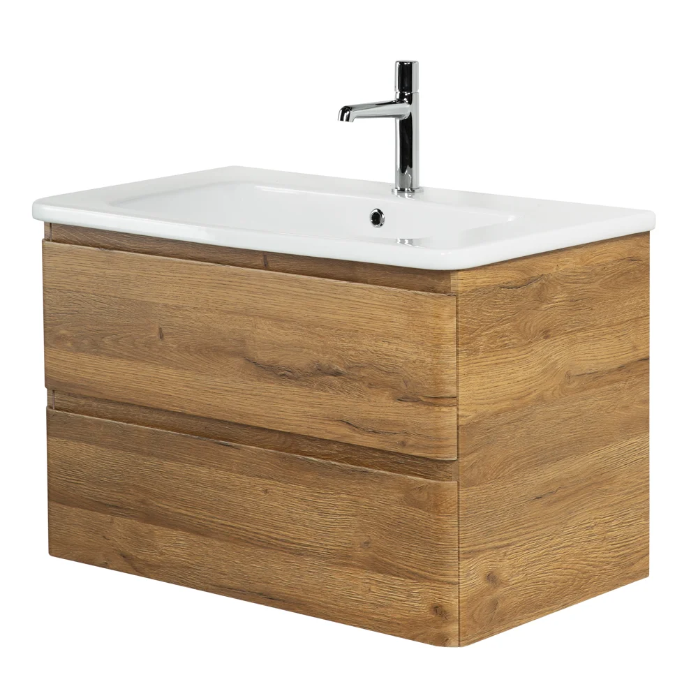 Приобрести belbagno тумба с раковиной albano-cer 80 см, подвесная rovere rustico, белая раковина