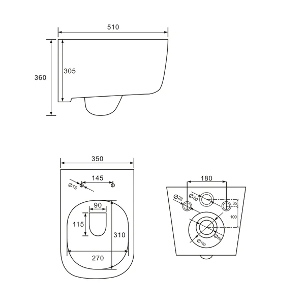 Приобрести comforty подвесной унитаз 102 безободковый, сиденье дюропласт softclose тонкое, быстросъёмное