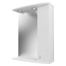 Mirsant Зеркало шкаф Фарида 16 55 см, с подсветкой, белое, правое УТ000004919