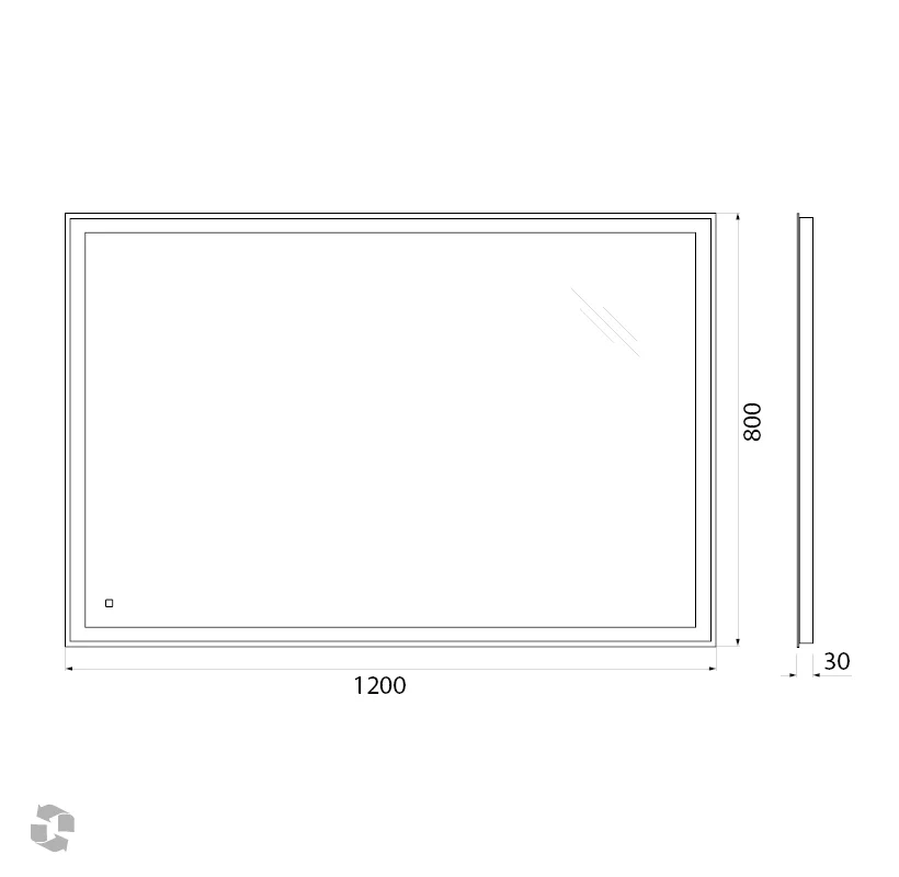 Приобрести belbagno зеркало 120х80 см spc-grt-1200-800-led-tch