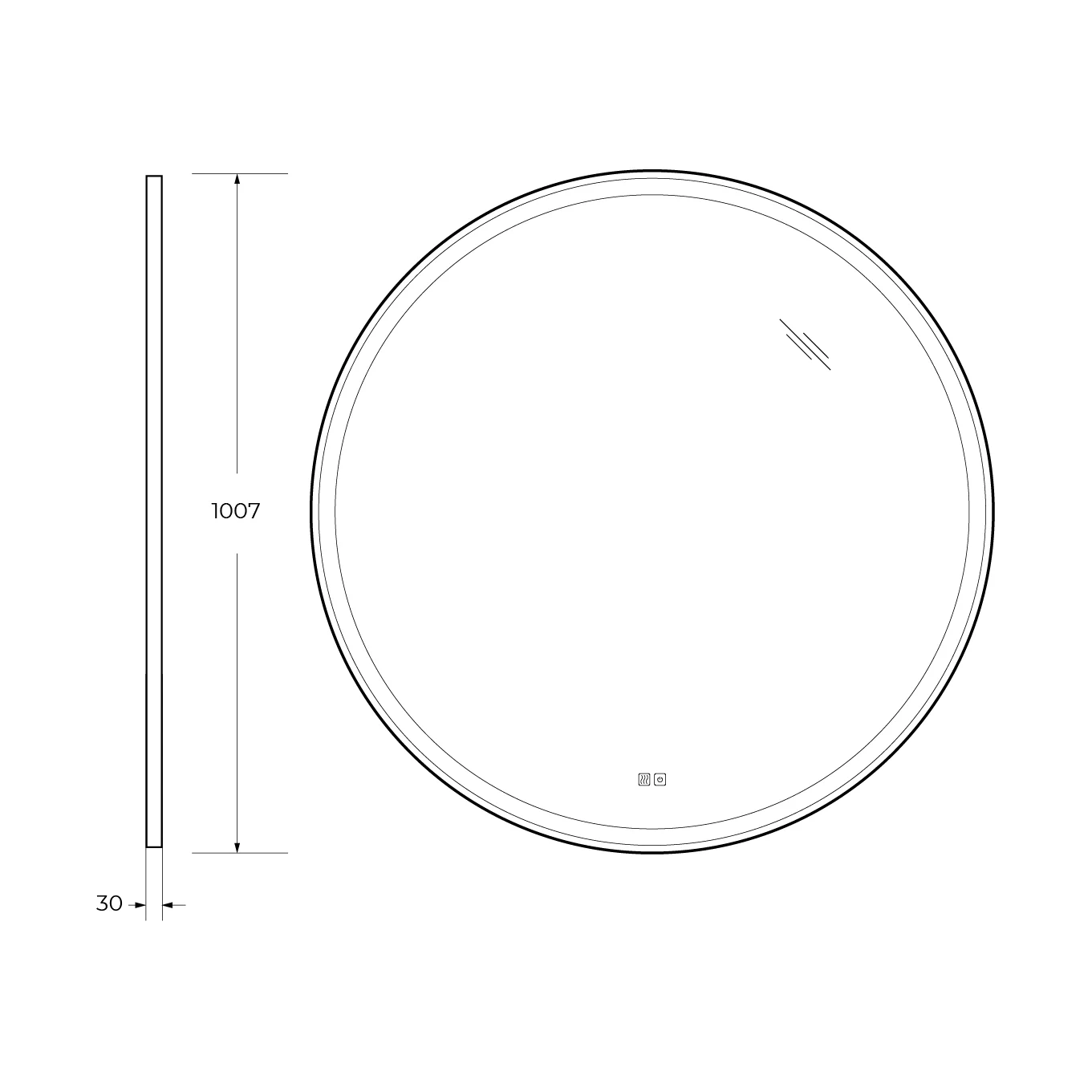Приобрести cezares зеркало cadro 100х100 см, металлическая рама, подсветка, сенсорное включение czr-spc-cadro-1000-led-tch-warm