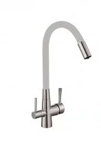 Savol Смеситель для кухни 340мм, гибкий излив, серый\сатин S-L1806L-04