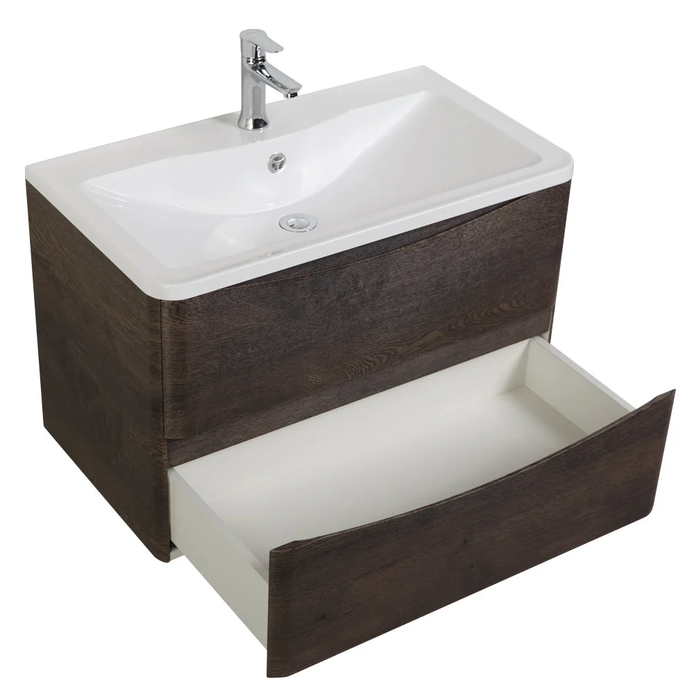 Приобрести belbagno тумба с раковиной acqua 90 см, подвесная rovere nature grigio, белая раковина