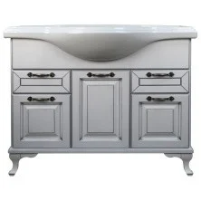 Loranto Тумба напольная с раковиной Пандора 105 см, белое серебро (массив Бук) CS00075994