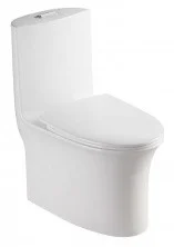 Azario Напольный унитаз-компакт Luna, безободковый, c крышкой дюропласт. с микролифтом AZ-1037
