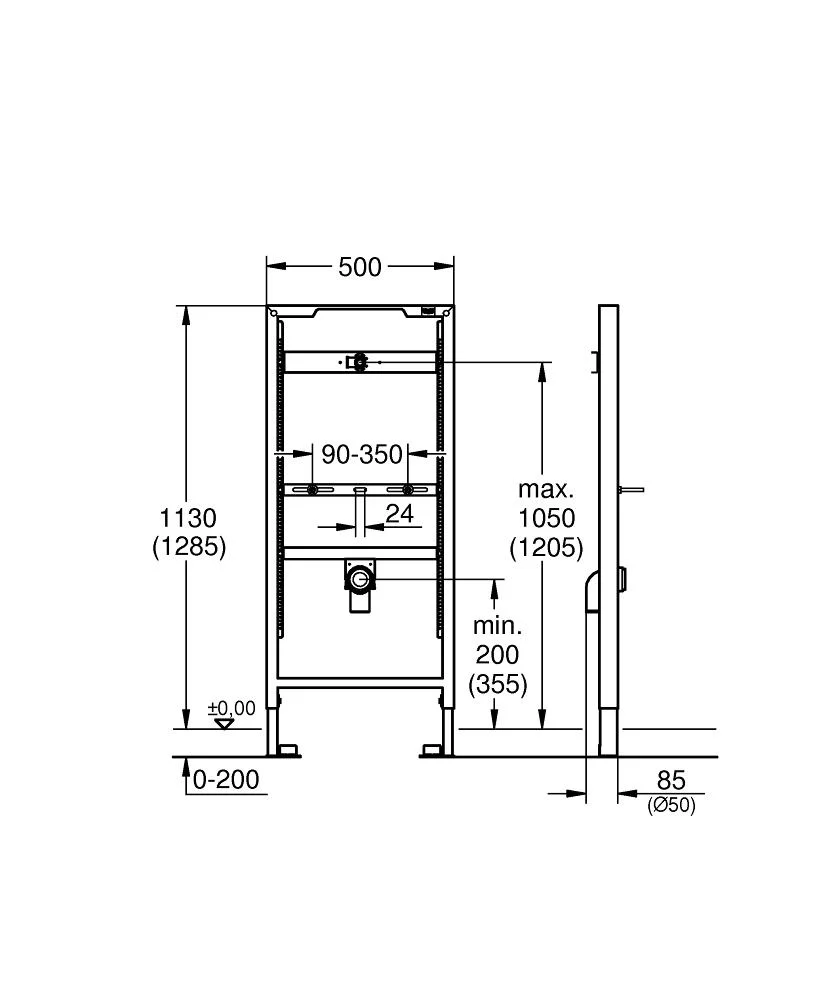 Приобрести grohe инсталляция для писсуара rapid sl, без клавиши 38517001