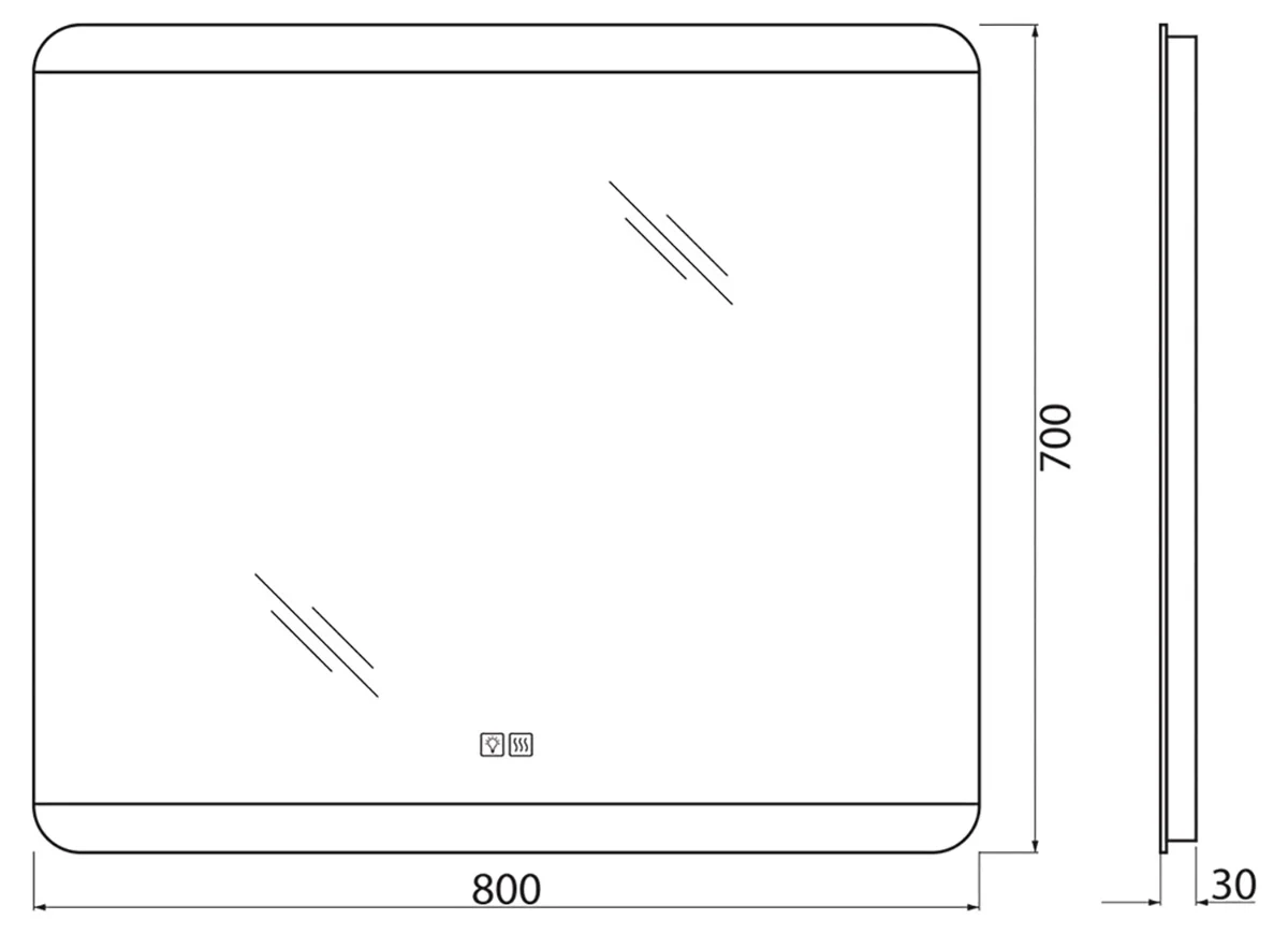 Приобрести belbagno зеркало 80х70 см spc-cez-800-700-led-tch-warm