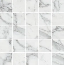 Мозаика Kerranova Marble Trend 307x307 мм, LR, Carrara, светло серая 