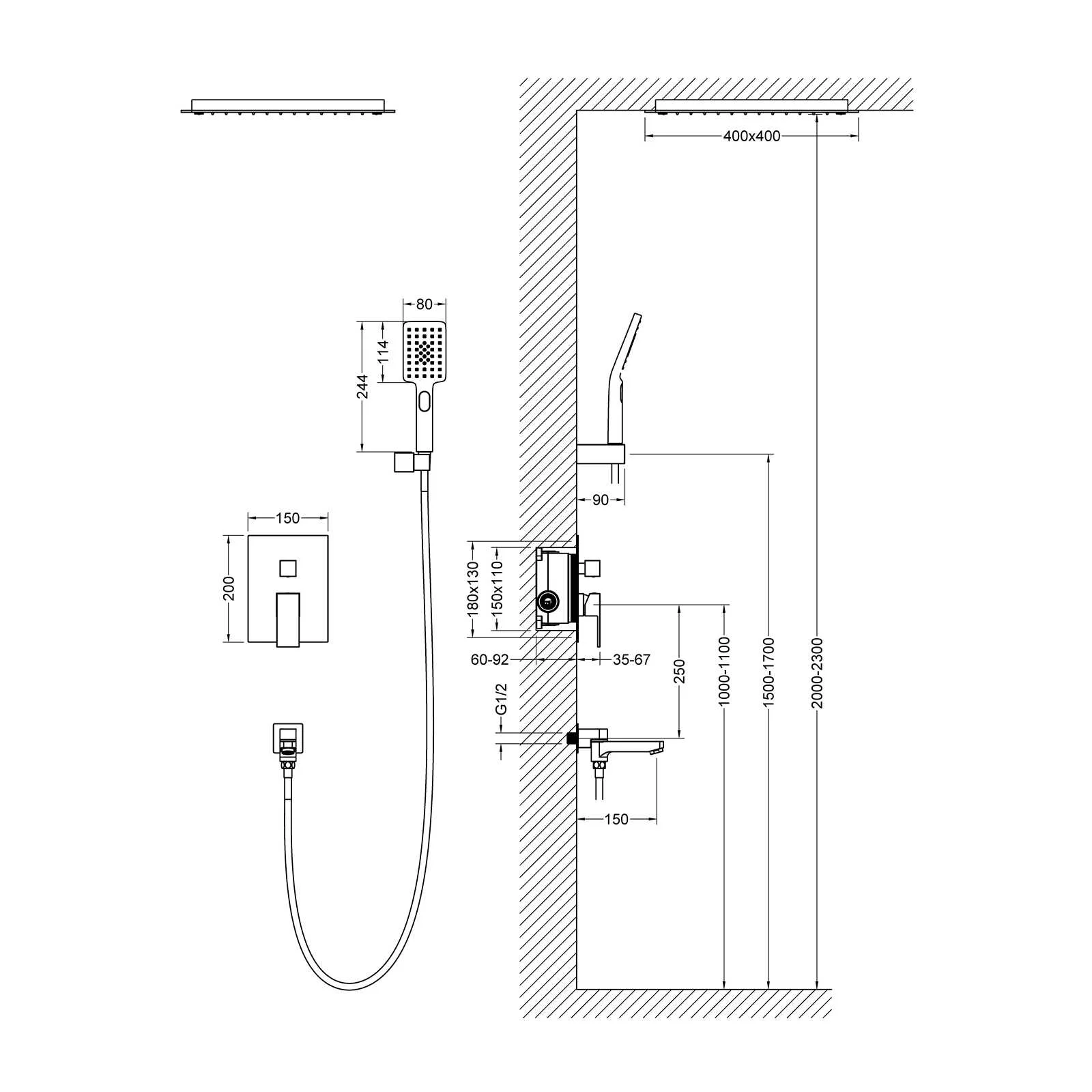 Приобрести душевая система встроенная timo selene sx-2039/00sm хром
