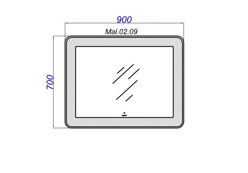 Приобрести зеркало aqwella malaga 90 см mal.02.09