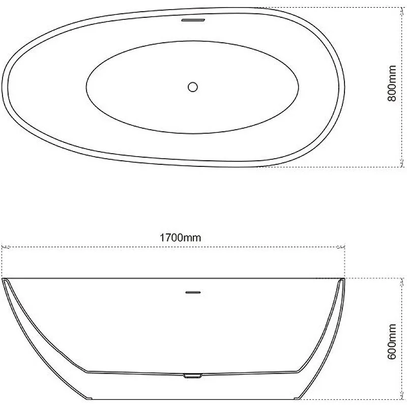 Приобрести grossman отдельностоящая ванна fly 170x80 см, черная матовая gr-1102mb