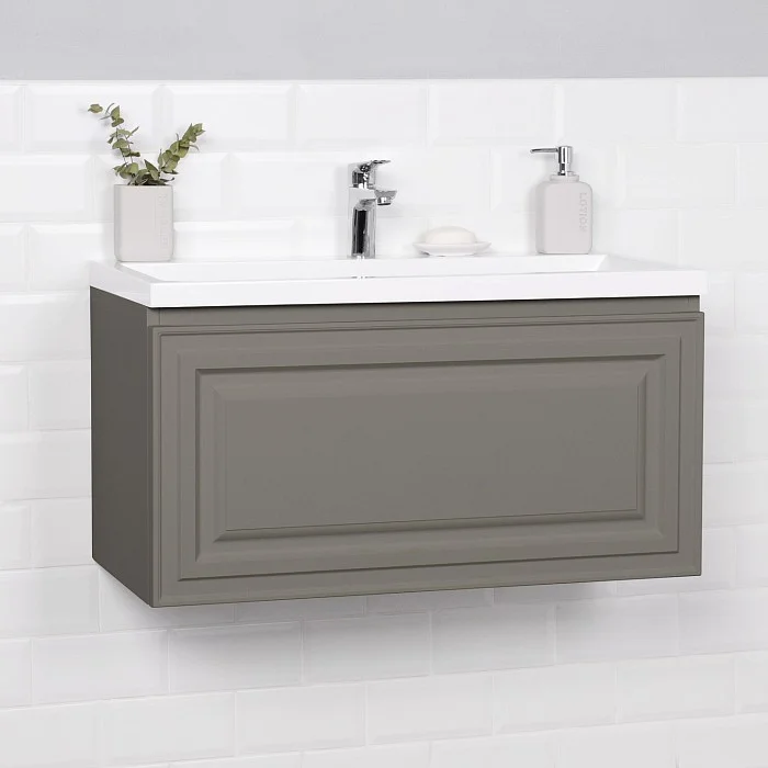 Приобрести тумба подвесная итана verona 80 с раковиной natella 80 смоки софт