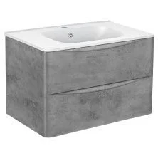 Vincea Тумба подвесная Paola 80 см, бетон с белой раковиной VMC-2P800BT;VCB-2VP800W