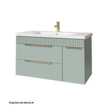 Caprigo Тумба с раковиной MONBAR-Smalty 100 см, правая, бирюзовая, эмаль