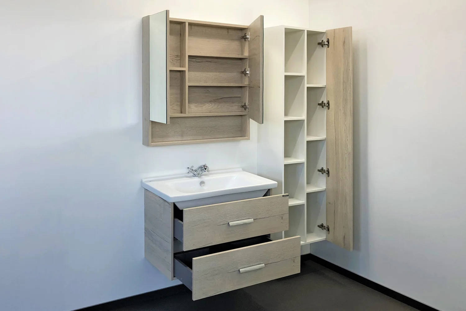 Приобрести сomforty тумба с раковиной "парма-80" дуб дымчатый