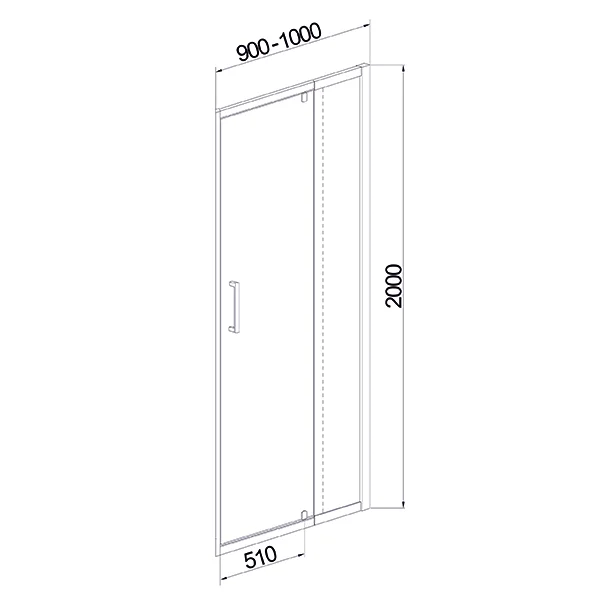 Приобрести mirsant душевая дверь line1 (90-100)*200 см, хром, ут000031347
