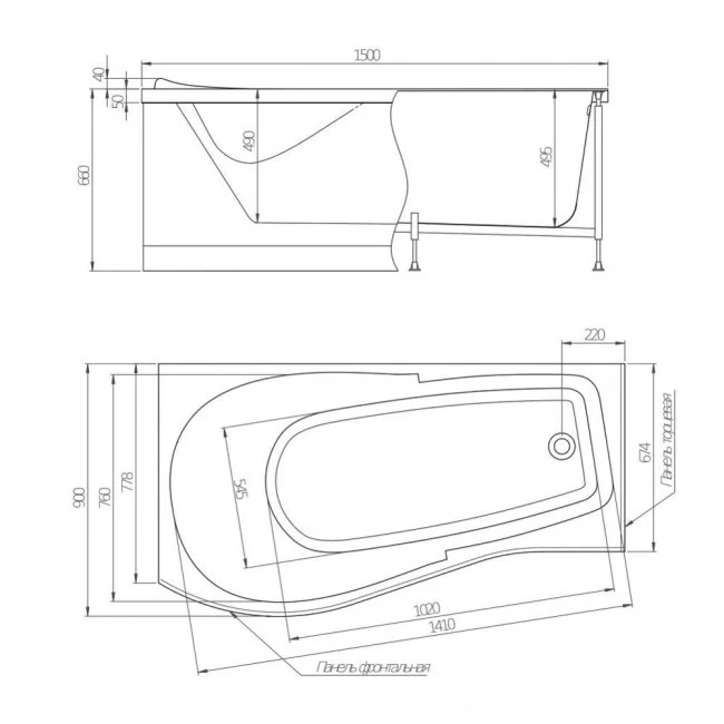 Приобрести акриловая ванна alex baitler orta r 150x90 см
