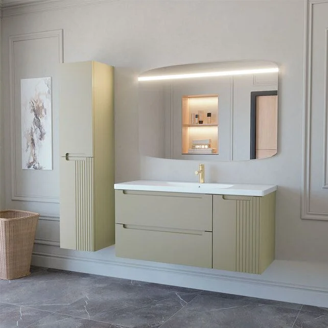 Приобрести caprigo тумба с раковиной termin-smalty meta 120 см, правая, бежевая, эмаль