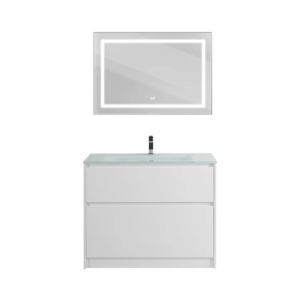 Приобрести belbagno тумба с раковиной kraft 100 см, напольная bianco opaco, белая глянцевая раковина