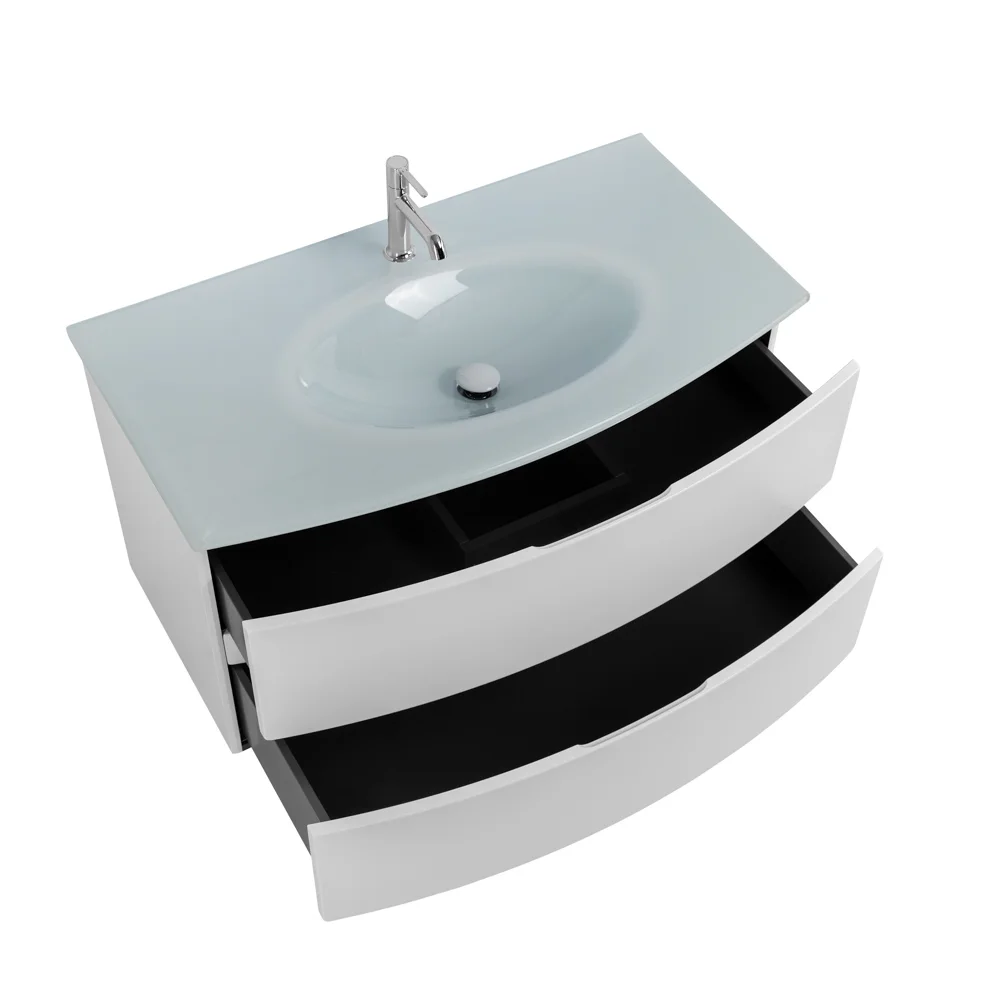 Приобрести cezares тумба подвесная с раковиной elettra 100 см bianco opaco, стекло, белая 55525