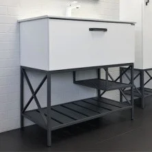 Сomforty Тумба с раковиной Бредфорд-90 белый глянец