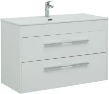 Aquanet Тумба с раковиной Августа 100 см, белая (ручка хром)