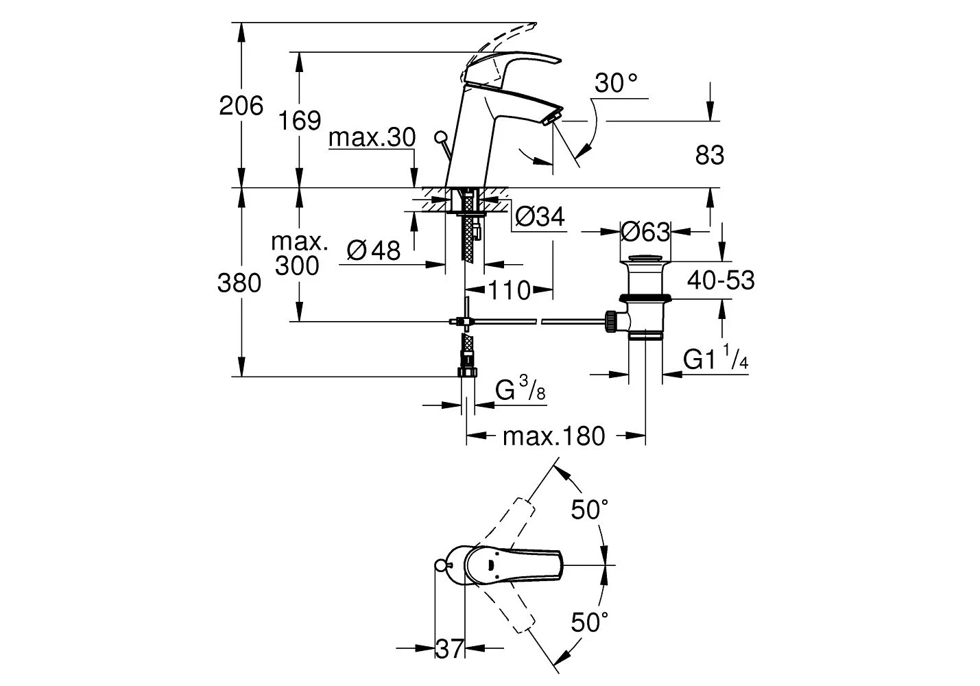 Приобрести смеситель для раковины grohe eurosmart 23322001