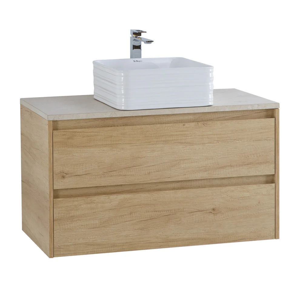 Приобрести belbagno тумба со столешницей kraft 100 см, подвесная rovere nebrasca nature