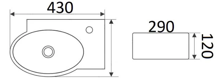 Приобрести раковина накладная /подвесная ceramalux 43 см 9100l