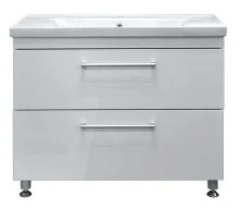 Loranto Тумба напольная с раковиной Модерн 100/2Н 100х87 см, белая (CS00077175)