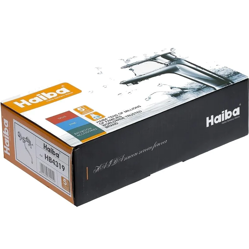 Приобрести haiba смеситель для кухни 223мм, со стены, хром hb-4319