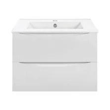 Vincea Тумба подвесная Mia 60 см, белая с белой раковиной VMC-2MC600GW;VBS-13960