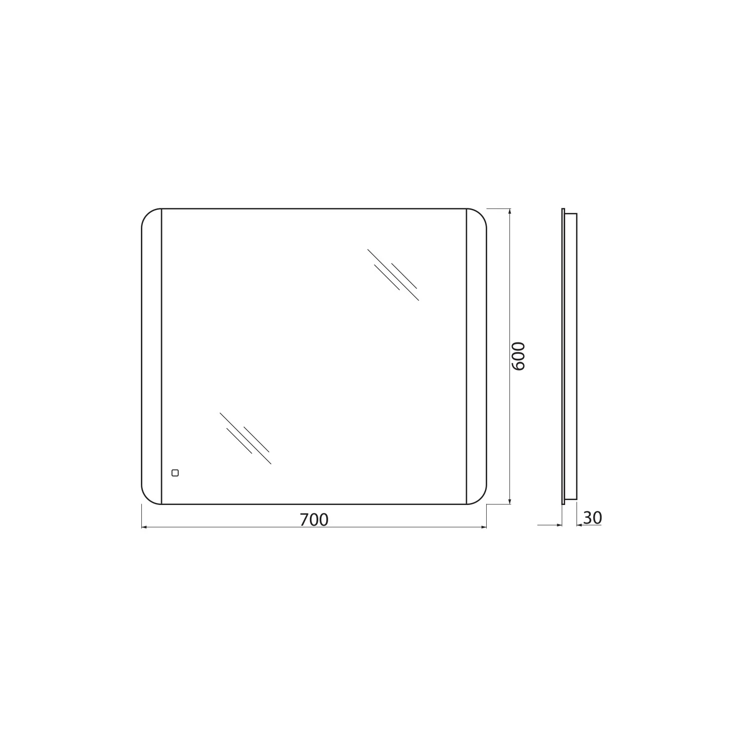 Приобрести belbagno зеркало 70х60 см spc-cez-700-600-led-tch