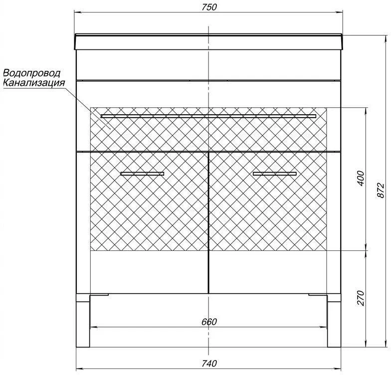 Приобрести aquanet тумба с раковиной верона 75 см, белая 00287670