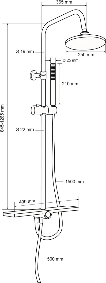 Приобрести aquanet душевая стойка pragmatic r 126 см, хром af430-70-r-c, с полочкой